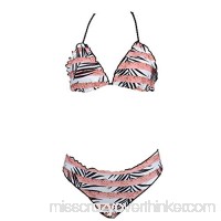 2019 New Sexy Swimsuits Women Flower Swimwear Bikini Bathingsuit Swimsuit Bandage Tankini Beach Pink B07MBGDTVZ